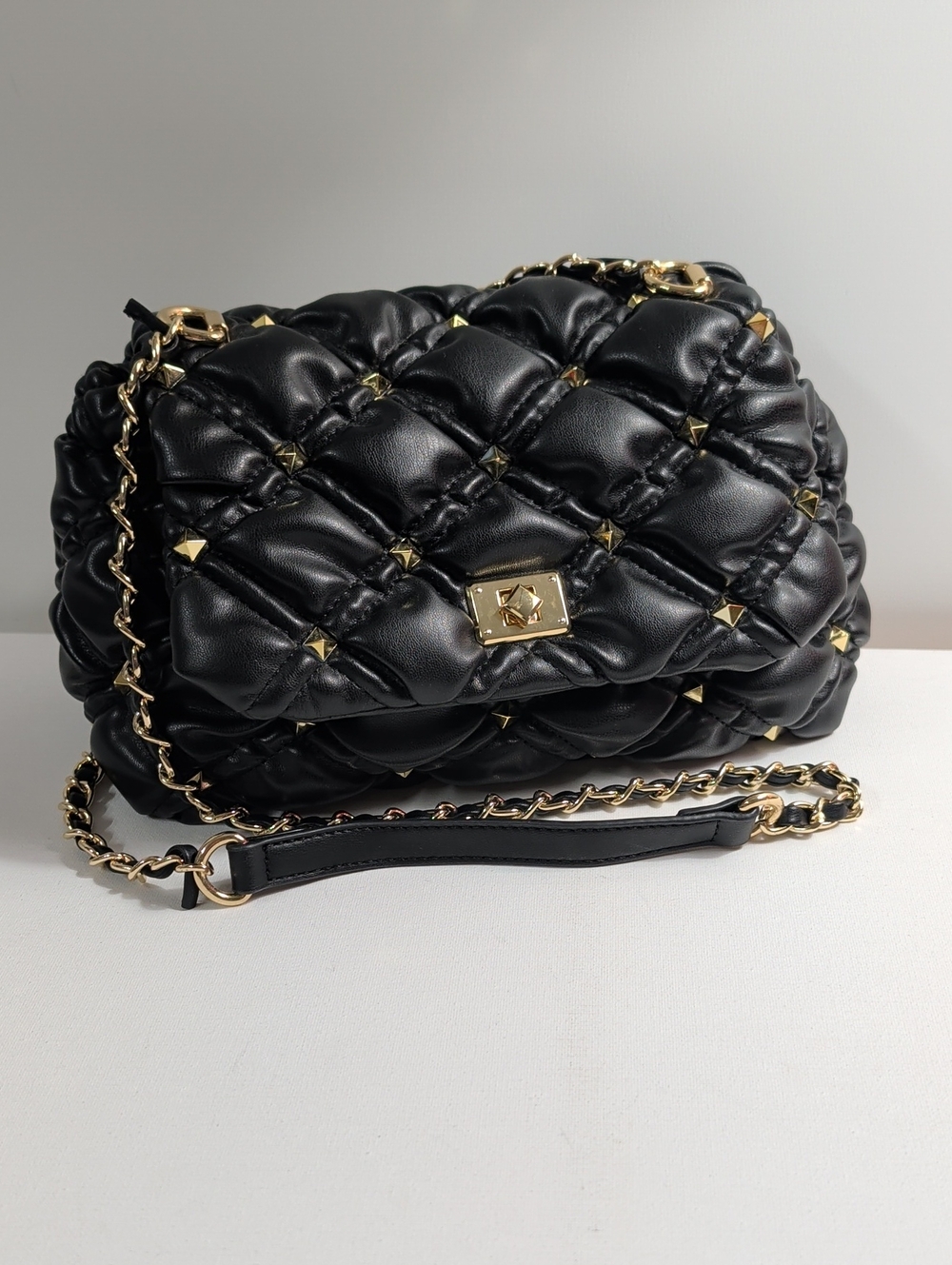 JustFab Black Padded Shoulder Bag
